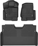 Husky Liners Weatherbeater Series | Front & 2nd Seat Floor Liners - Black | 94041 | Fits 2015-2022 Ford F-150 SuperCrew Cab w/o Fold Flat Storage 3 Pcs