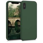 kwmobile Case Compatible with Apple iPhone X Case - TPU Silicone Phone Cover with Soft Finish - Dark Green