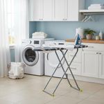 FLIPZON Wooden Self Standing 13" Unique Folding Premium Ironing Board/Table (Marble Blue, 13 Inch)