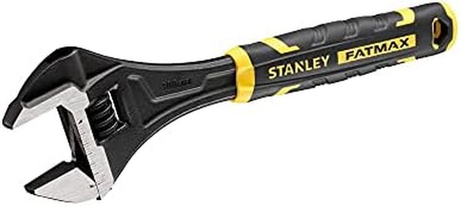 STANLEY FATMAX Llave Inglesa Ajustable 300mm, Bimaterial, Apertura Rápida, Métricas y Pulgadas, Orificio para Colgar | Mandíbulas Paralelas en Ángulo de 15°, FMHT13128-0