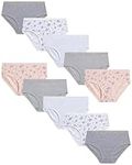 Laura Ashley Girls' Underwear - 10 Pack Stretch Cotton Briefs (Size: XS-L), Pink/Stripe/White, Medium