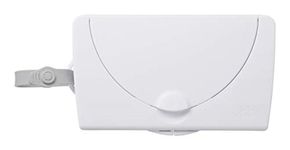 Ubbi On-The-Go Baby Wipes Dispenser, Portable Wipes Container for Travel, Diaper Bag Accessory Must Have for Newborns, Reusable Wipes Holder - White