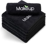 Orighty Microfiber Makeup Remover Cloths - Super Soft, Quick Dry Face Towels for Cleansing, 13 x 13 Inch, Pack of 6, Black