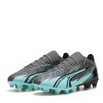 Puma Mens Cloud Ultra Match Firm Ground Football Boots Grey/White/Aqua 10 (44.5)