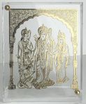 shree kreations Ram Darbar with Sita Maa | Laxman | Hanumanji Photo Frames on Virgin Acrylic Sheet Car Dashboard Gold Plated Tabletop Frames (7x9cm)