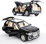 VARIYA ENTERPRISE® 1/24 Big BMW X7 Toy Car Metal Pull Back Diecast Car with Openable Door and Sound Light, Gifts Toys for Kids【 BLACK 】