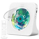 Portable CD Player with Bluetooth 5.0, Greadio Desktop CD Players for Home, CD Music Player with Speakers, Remote Control, Dust Cover, FM Radio, LCD Display, AUX, USB, Headphone Jack