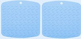 we3 Silicone Trivets Multi-Purpose Silicone Pot Holders, Spoon Rest Table Mat Insulated Flexible Durable Sqaure 18 * 17cm (Pack of 2 Blue)