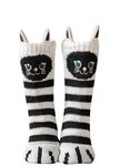 PUTUO Womens Fluffy Slipper Socks Warm Thermal Fleece Lined Indoor Slipper Socks, Cartoon Animals Pattern Bed Socks, Non-Slip