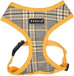 Puppia Lucas Dog Harness A (Over-The-Head) Fashionable Checkered Pattern Spring Summer Harness for Small and Medium Dogs, Yellow, Large