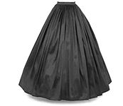 JANAK Girls Full Length Long Flared Silk Skirt (Black)