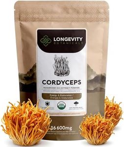 Longevity Botanicals Organic Cordyceps Mushroom Powder - Ultra Concentrated Cordyceps Mushroom Extract Supplement - Promotes Energy, Endurance and Stamina - 100% Fruiting Body - 100 Grams