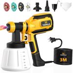 Paint Sprayer, 700W HVLP Electric Paint Sprayer with Cleaning & Blowing Joints, 4 Copper Nozzles & 3 Spray Patterns, Spray Gun for Furniture, Cabinets, Fence, Walls, Door, Garden Chairs etc.