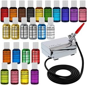 U.S. Cake Supply - Complete Cake Decorating Airbrush Kit with a Full Selection of 24 Vivid Airbrush Food Colors - Decorate Cakes, Cupcakes, Cookies & Desserts