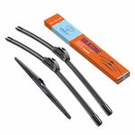 WOWIPER Silicone Windshield Wiper Blades with Rear Wiper Blade for Mazda 3 2010-2013, All-Season Automotive Replacement Windshield Wipers for My Car - 24"+19"+14" (Set of 3)