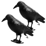 OFFO Pigeon Deterrent,Plastic Black Crow Bird Scare with Hanging Hook,Pigeon Scarer,Bird Scarers for Gardens,Outside,Balcony, 2 Packs