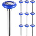 10 Pack Blue 1.8" Quiet Nylon Garage Door Rollers with Sealed 11 Ball Bearing, 4" Stem Wheels for Garage Track Replacement - Durable, Smooth & Noise-Free 6200ZZ Bearing Rollers