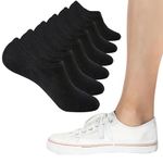 SC Products Premium 6 Pairs of Cotton Invisible Socks for Women | Casual No Show Ladies Socks with Soft Anti-Slip Grip | Comfortable & Invisible Liner Trainer Socks Womens 4-7 UK