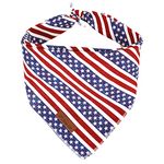 UP URARA PUP 4th of July Dog Bandana, Patriotic Bandana for Small Medium Dog, Cute Patriotic Puppy Bandana, Cotton American Flag Pet Triangle Bid Scarf Kerchief for Girl Boy Dogs or Cats