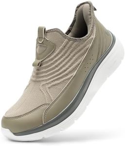 FitVille Men's Extra Wide Slip-On Walking Shoes, Hands-Free Orthopedic Sneakers with Arch Support for Plantar Fasciitis, Bunions and Hammertoes – Step Ease V1, Plaza Taupe, 12 Wide