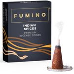 Fumino® Indian Spices Fresh Incense Cones 20 per Box Masala Agarbatti Joss Scent Fragrance for Relaxation and Meditation, Home and House Décor