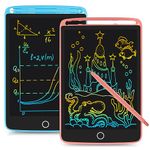 SUNLU LCD Writing Tablet, 8.5 Inch Drawing Pad for Kids and Adults, Doodle Pad with Lockable Erase Button, Digital Board with Magnet, Pack of 2, Blue + Pink