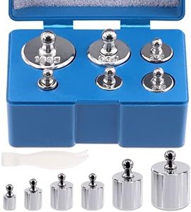 Mardatt 7 Pcs Precision Scale Calibration Weight Set, 5g 10g 2x20g 50g 100g Grams Steel Weights Calibration with Tweezers for Digital Balance Scale, Jewellery Scale, M2 Class(Total 200g)