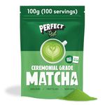 PerfectTed Matcha Powder, Ceremonial Grade Japanese, 100g (100 Servings), Perfect for Lattes & Smoothies | Premium Matcha Fuel | with L-Theanine | Antioxidants | Vegan | Gluten-Free (100g)