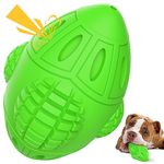 Indestructible Squeaky Dog Balls, Durable Dog Toys for Aggressive Chewers, Natural Dog Ball Chew Toys Interactive Dog Toy Rubber Pet Toys for Medium &Large BreedsTeeth Cleaning Ball Bite Resistant Pet Exercise Relieving Anxiety (Green)