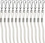 Champion Sports Nylon Lanyards with J-Hook Clip, White - 12 Pack (Poly Bag)