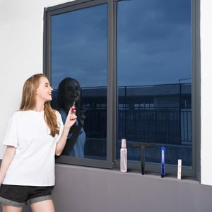 One Way Window Privacy Film with Tools, Malleable Window Tint for Home, Two Sided Protective Film, Static Cling, Removable, Reusable, Anti-UV, Anti-Glare, Heat Blocking (Blue, 45.2Inch×196.9Inch)