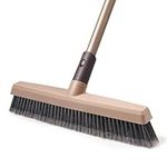 Eyliden Push Broom Indoor, Multi-Surface Angle Broom with 48" Long Handle, Stiff Bristle Floor Brush for Tile Bathroom Patio Garage Deck Concrete Wood Stone Cleaning Indoor Outdoor Rough Floor