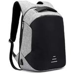 PLAYY BAGS Smart Anti Theft Backpack Waterproof 15.6 Inch Laptop Bagpack USB Charging Port 30 Ltrs Travel Hiking Fashion Business Bag for Men Women Unisex School College Office (GREY)