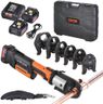 VEVOR ProPress Tool, 18V Electric Pipe Crimping Tool for 1/2”, 3/4”, 1”, 1 1/4", 1 1/2", 2" Copper Pipes, Press Tool Kit with Brushless Motor, 6 Pro Press Jaws, 2pcs 4AH Battery