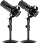 MAONO PD200W Hybrid Wireless Podcast Equipment Bundle for 2, XLR USB Dynamic Microphone Kit with 2 Desktop Stand, Software, Noise Cancellation, for Co-hosted podcast, Vocal Recording, Content Creation