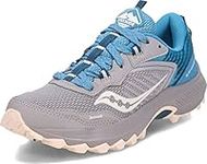 Saucony Womens Excursion Tr15 Trail Running Shoe, Alloy/Topaz, 7.5 Wide