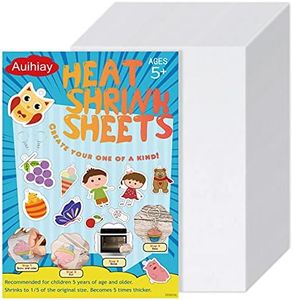 Auihiay 50 Sheets Mini Shrink Film Papers Heat Shrink Sheet for Kids Creative Craft, 6 x 4 inch / 15 x 10 cm