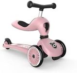 Scoot & Ride - Highwaykick 1 Children Adjustable Seated or Standing 2-in-1 Scooter Including Safety Pads (Rose) - for Ages 1-5