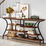 Tribesigns 70.9 Inch Extra Long Console Table, Industrial Narrow Sofa Table with Storage Shelves, 4 Tier Entryway Table Behind Couch for Hallway Foyer Living Room