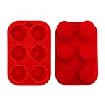 2 Pack Deep and Large Muffin Tray, 6 Cup Silicone Cupcake Moulds, Silicone Muffin Tins, Cupcake Tray, Silicone Mould Bakeware, Silicone Muffin Cases, Yorkshire Pudding Tray, Silicone Cupcake Cases