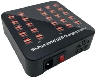 Electro Wolf Smart 50 Ports USB Hub Charging Station Power Outlet Multi Port Speed Dock Charger Suitable for Hotels, Shops, Schools, Shopping Mall and Travel - Black (50 USB Port)