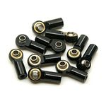 10Pcs Link Rod End Joint Aluminum M3 Metal Ball End Head Holder Tie for 1/10 RC D90 Axial SCX10 F350 (Black)