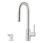 Pfister Zanna Kitchen Faucet with Pull Down Sprayer and Soap Dispenser, Single Handle, High Arc, Polished Chrome Finish, F5297ZNRC