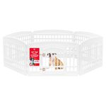 IRIS USA 6-Panel Dog Playpen with Door, 61 cm H, Foldable Puppy Playpen, Indoor/Outdoor Pet Fence, White