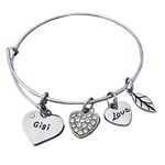 Infinity Collection Gigi Charm Bracelet, Gigi Gifts for Grandma, Gigi Jewelry, Grandma Jewelry, Gigi Gifts for Women, Promoted to Gigi, 8.5 inches, velvet