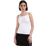 Calvin Klein Jeans Women's Outlined Strappy Boat Neck Tank Top, White (Bright White), M