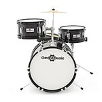 Junior 3 Piece Drum Kit for Kids Age 5-10 by Gear4music Black