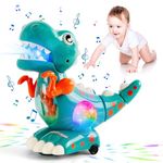 Baby Toys Crawling Walking Dinosaur Toys for Boys Baby Musical Toy Automatic Moving Dino Sensory Toys Sound Toys Birthday Present Dino Gifts for Kids Toddler