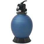VidaXL Blue Pool Sand Filter with 6-Position Valve, High-Density Polyethylene Construction, 9 m³/h Flow Rate, 50 PSI Maximum Working Pressure, Suitable for 1 HP Pumps