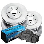 PowerSport Front Rear O.E Replacement Brake Rotors and Ceramic Pads Compatible For 2012-2017 Dodge Attitude, Hyundai Accent, Kia Rio